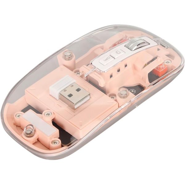 마우스 케이스 파우치 호환 보관함 Dpofirs 투명 무선 블루투스 4 DPI 3모드 재충전 가능한 USB 2.4G 컴퓨터 핑크 : 51구역
