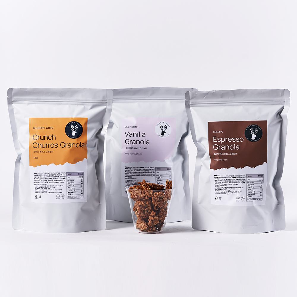 [2개무배]모던구루 내맘대로 대용량 수제 그래놀라 580g 크런치카카오 프로틴 초코 시리얼