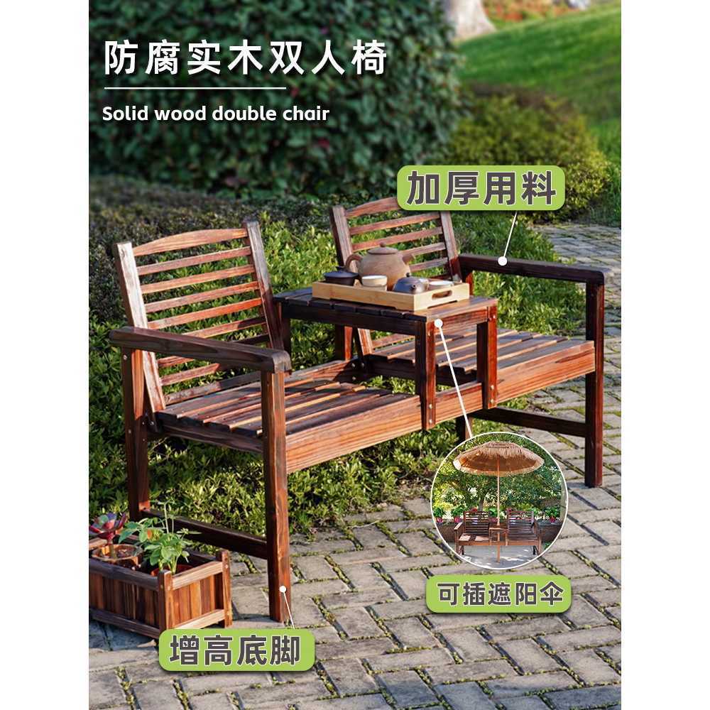 야외 수납형 벤치 우드 긴의자 공원 팔걸이 방부목 A - 상세 이미지 2