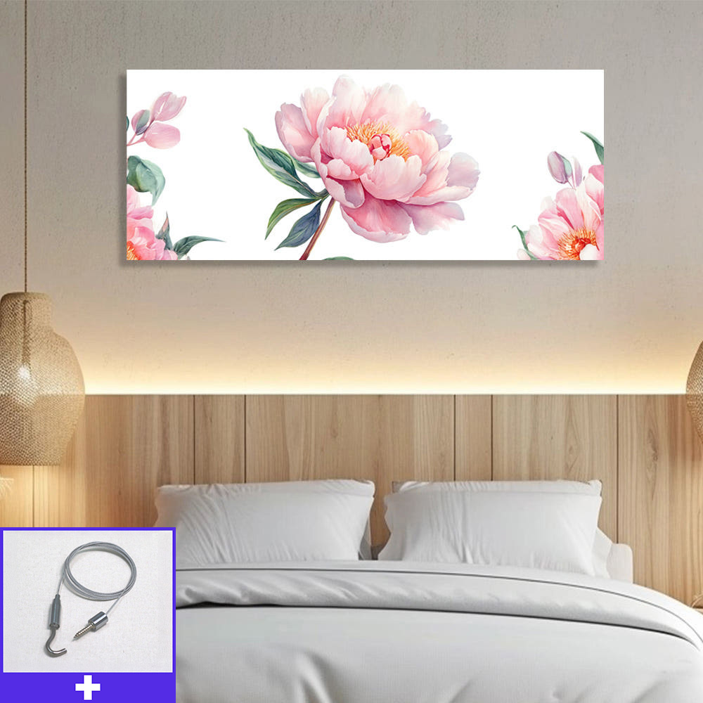 화사한모란 150x60cm 캔버스액자 모란꽃 - 메인 이미지