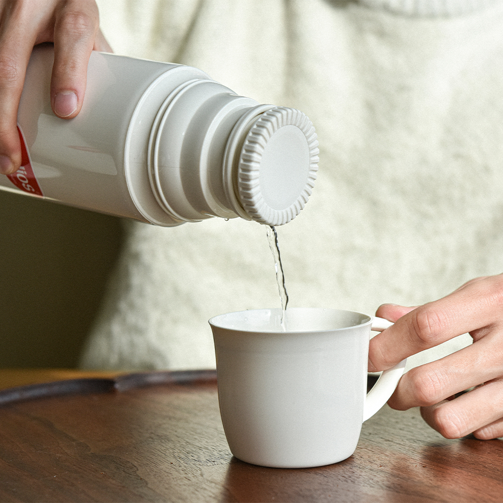 [보온병] 화이트 진공유리 보온병 머그 TYPE (500ml) - 상세 이미지 2
