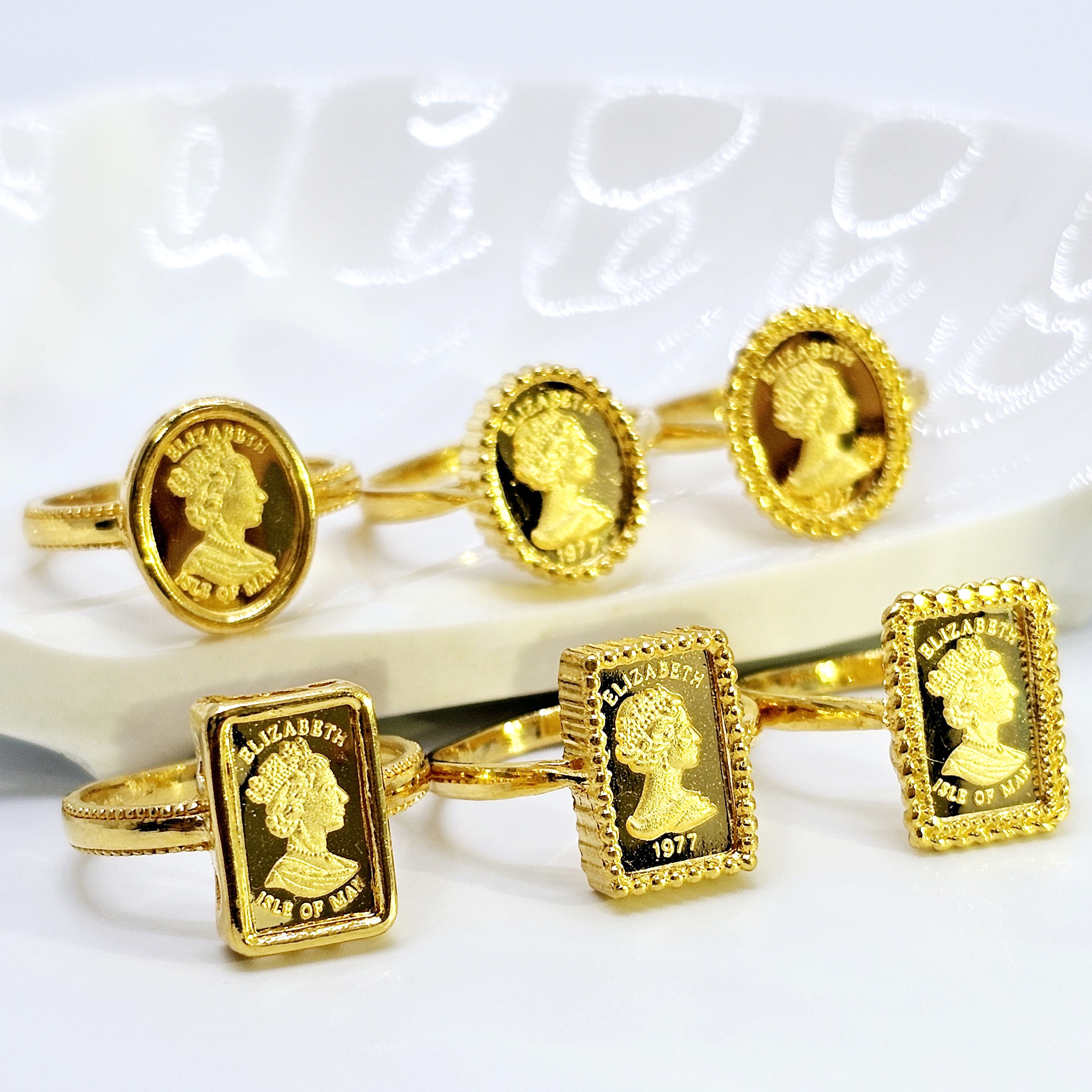 24k 엘리자베스 코인 여자 순금반지 - 상품 이미지