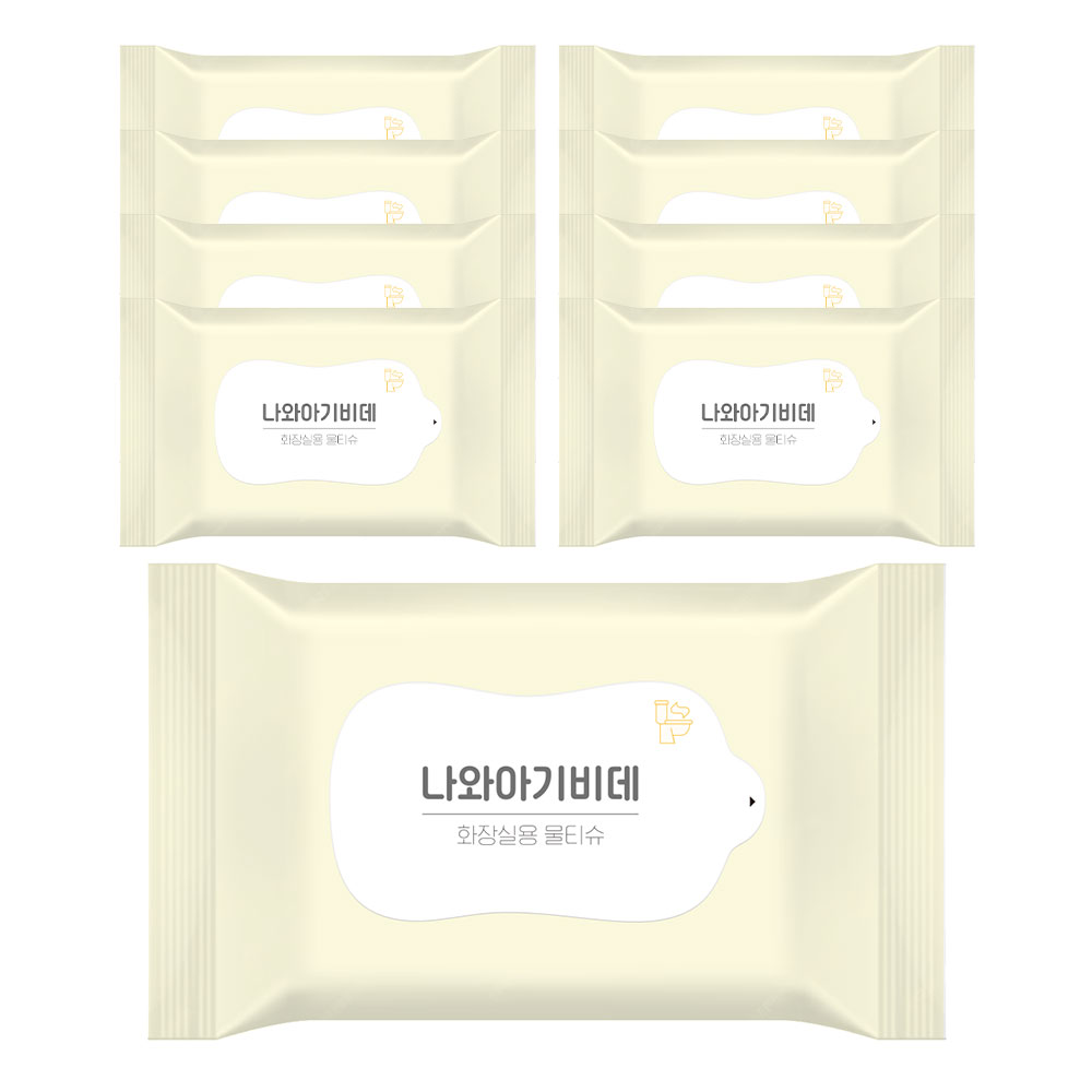 나와아기 휴대용 비데 티슈 10매, 9개