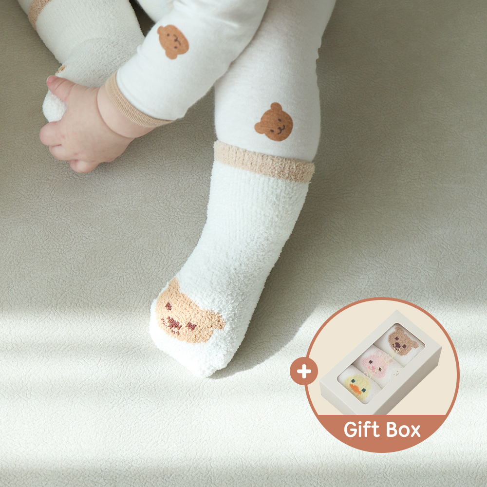 쉐베베 선물박스포함 아기 수면양말 3종 선물 세트 발워머 몽실