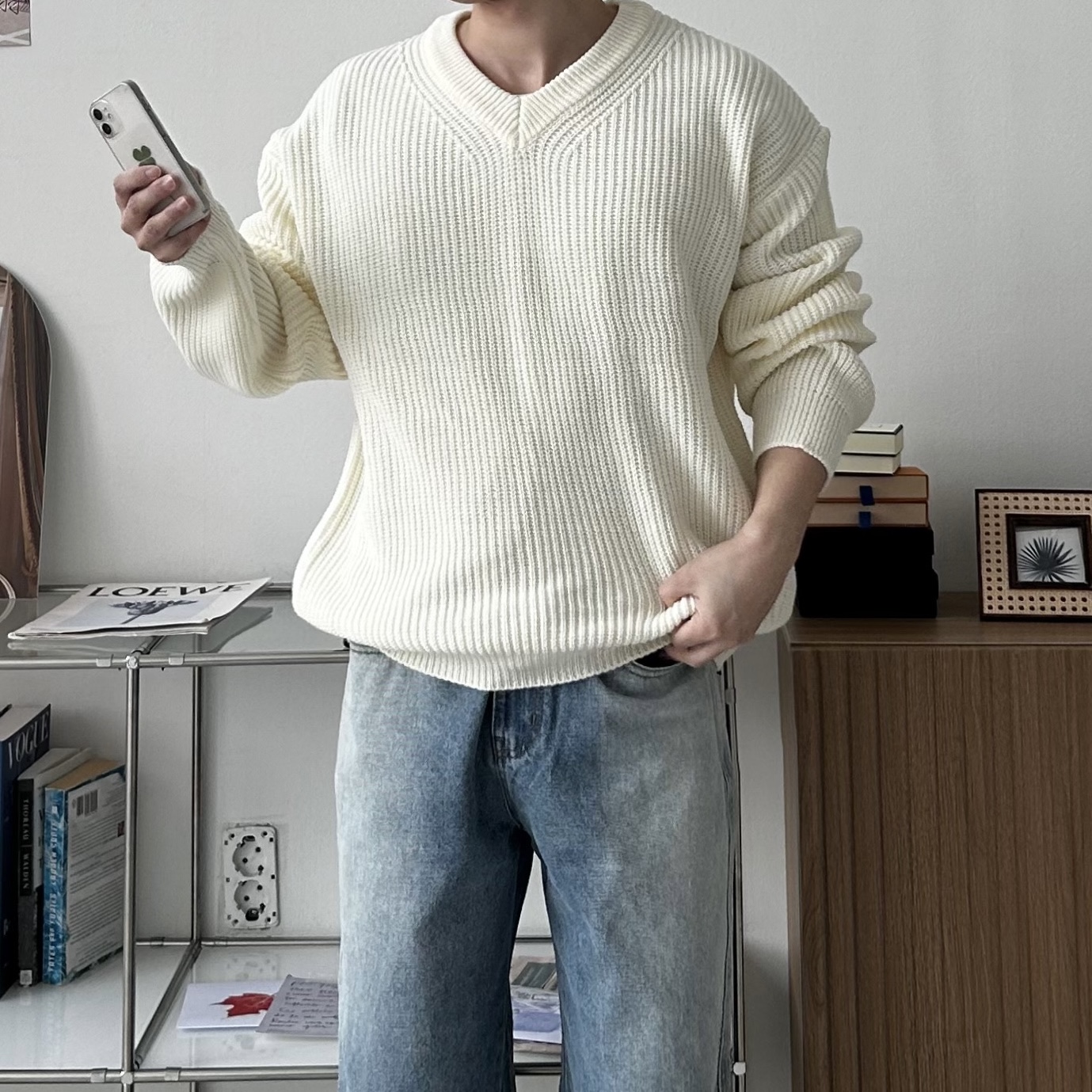 남자브이넥니트 남자오버핏니트 이미지 7