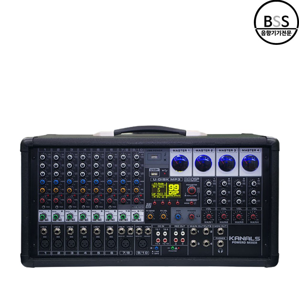 카날스 BKM-800 파워드믹서 2채널 800W 공연 강당 행사 댄스학원 교회 성당 - 상품 이미지