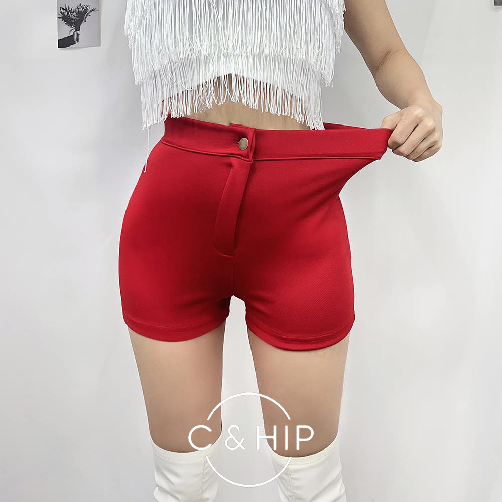 바우 스판 하이웨스트 섹시 무지 기본 반바지 숏팬츠 4color - 상품 이미지