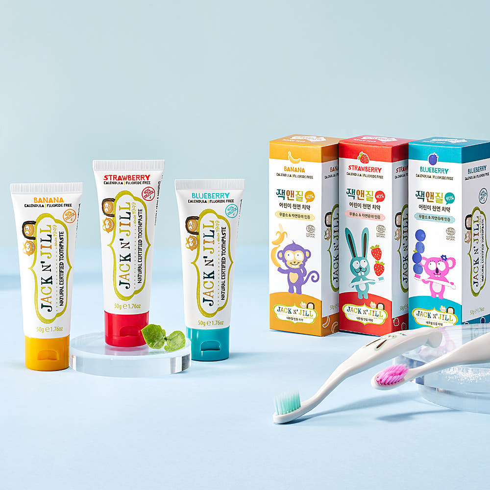 [치과약국] 잭앤질 40%자일리톨 아기 유기농 과일맛치약 에코서트 승인 라즈베리, 50g, 5개 - 상세 이미지 3