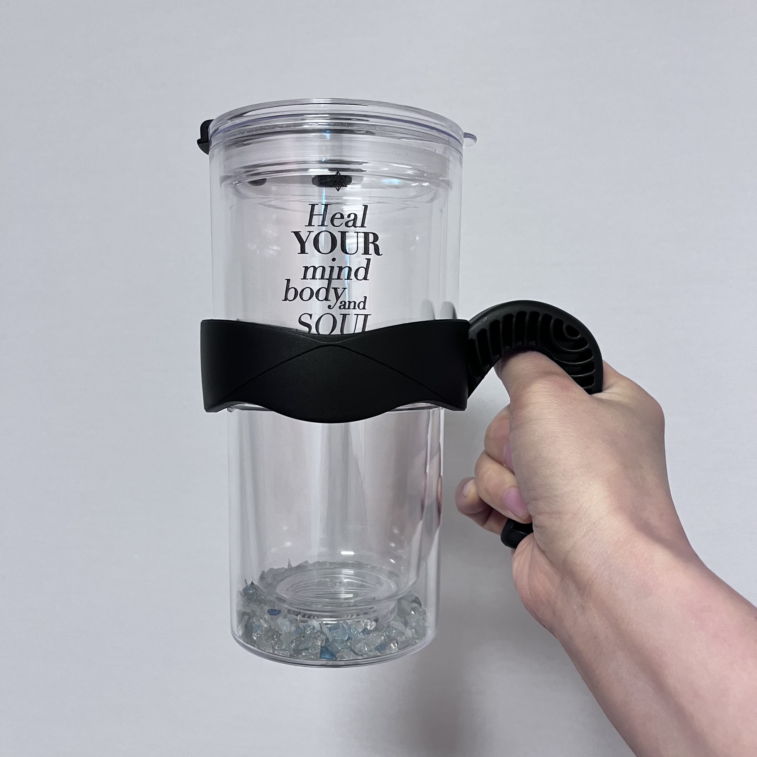 오르곤에너지 이중 투명 텀블러 550ml 보석수 정화수 물통 - 상세 이미지 5
