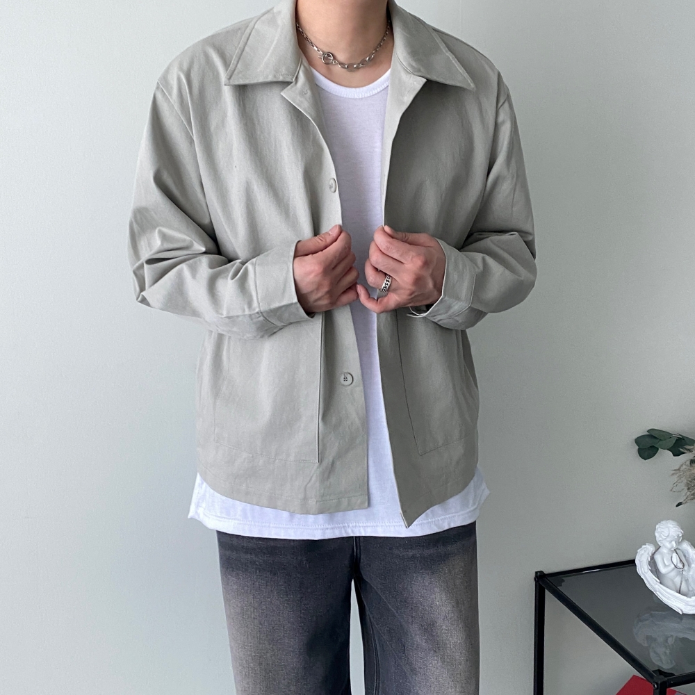 남자면자켓 남자오버핏자켓 셔츠재킷 - 상세 이미지 3