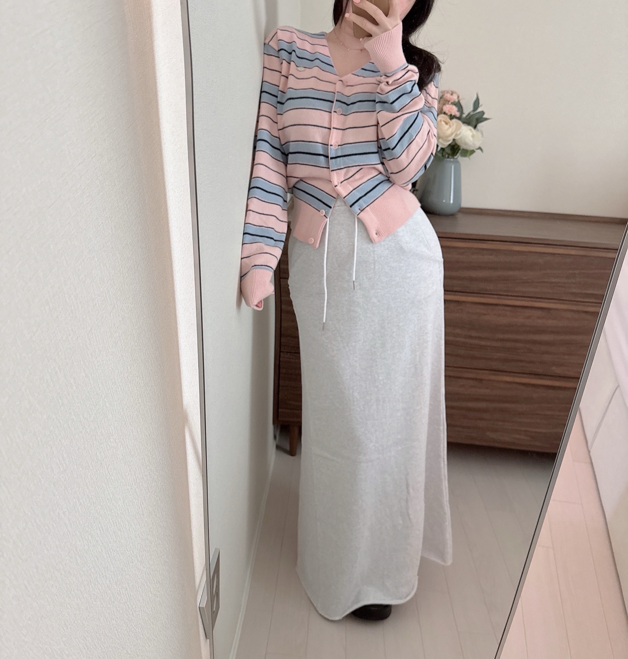 메베르 단가라 스트라이프 브이넥 루즈 니트 가디건 3color 상세 이미지 61