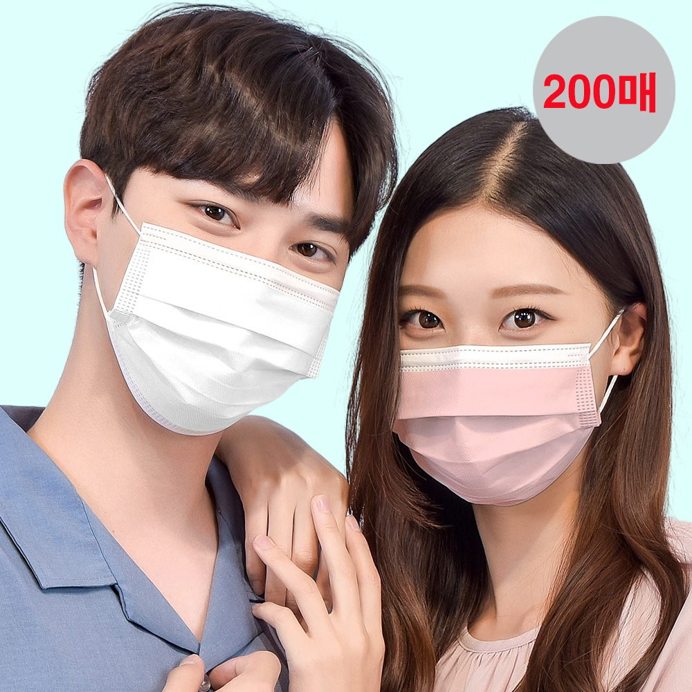 메디케이알 베이직핏 덴탈마스크 KF-AD 200매 컬러마스크