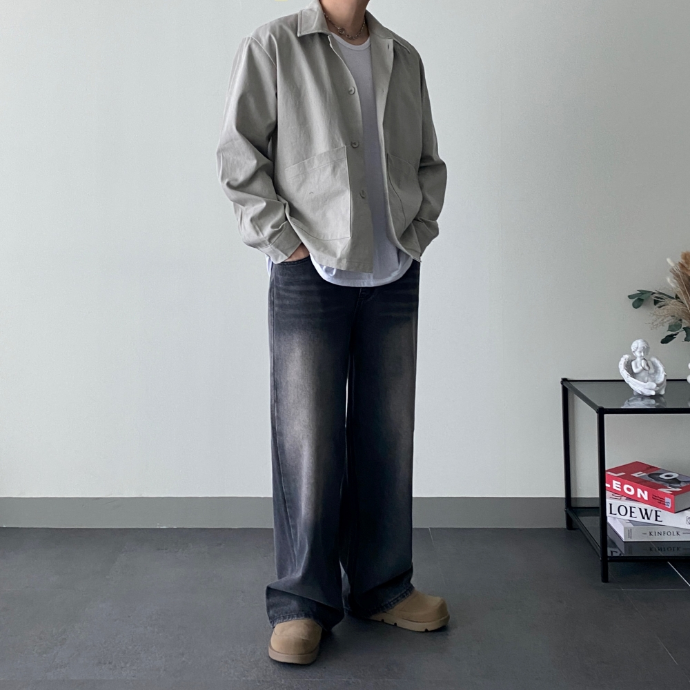 남자면자켓 남자오버핏자켓 셔츠재킷 - 상세 이미지 4