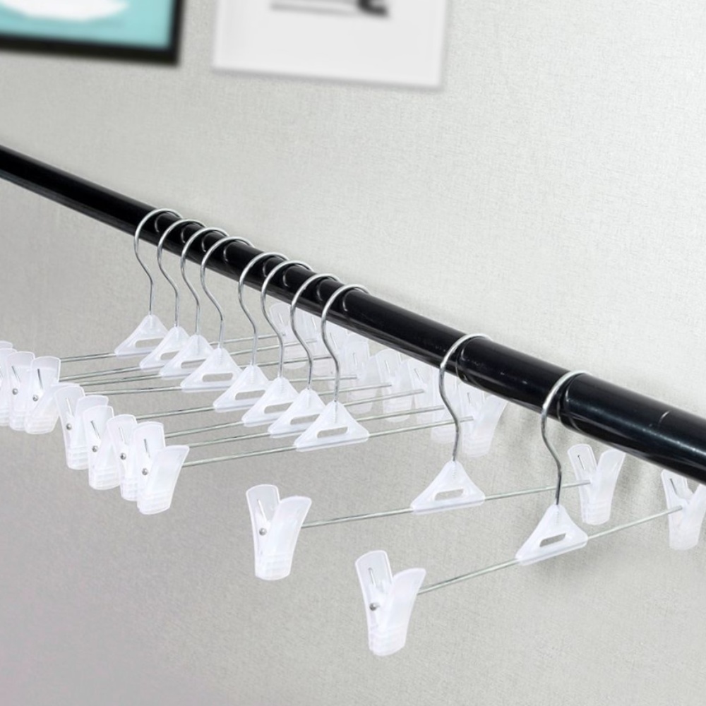 간격조절 화이트옷걸이 집게옷걸이 10p