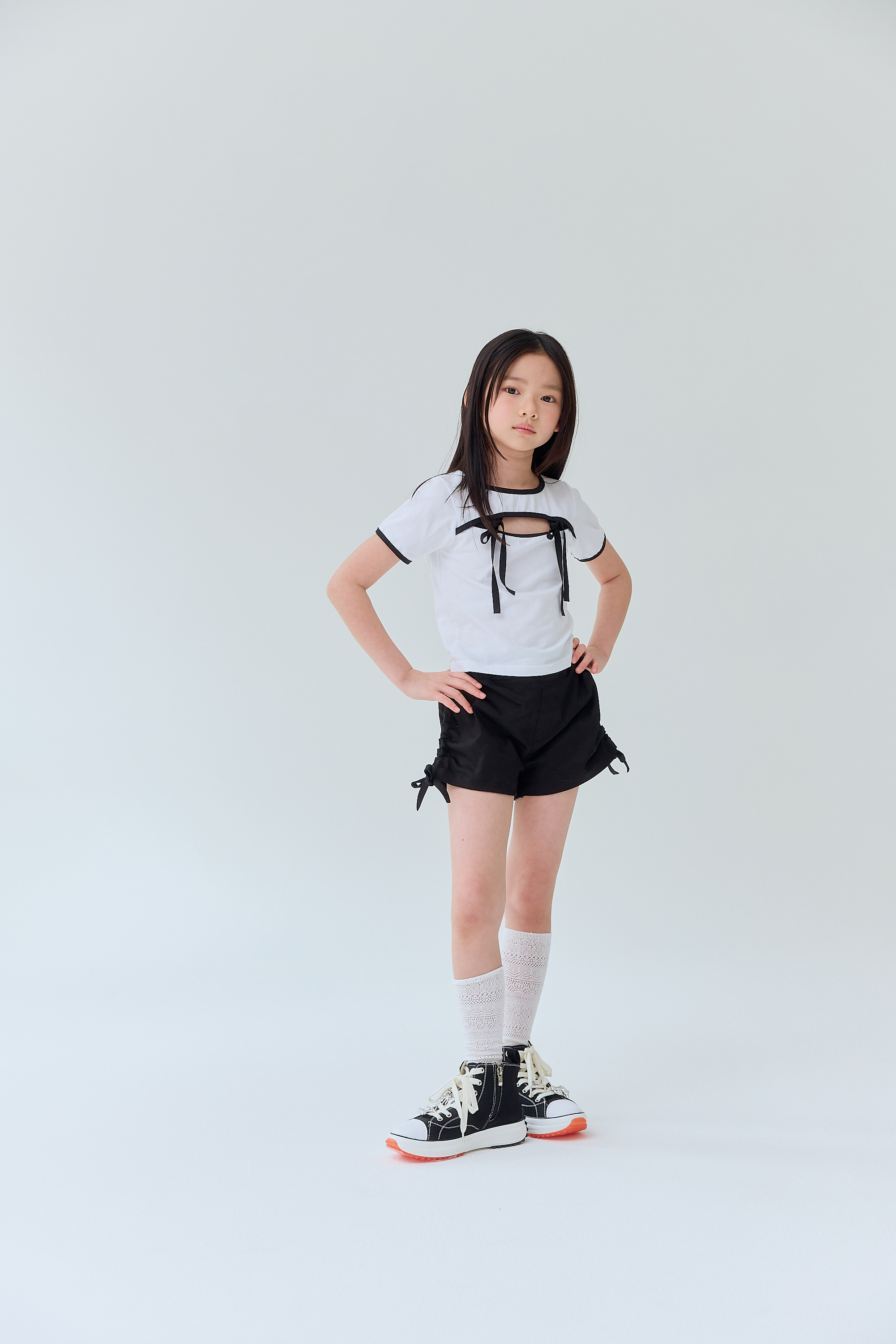 릴라 파란숏팬츠 25여름 주니어의류 여아트레이닝바지 아동여름상의 여아방송댄스 - 상세 이미지 3