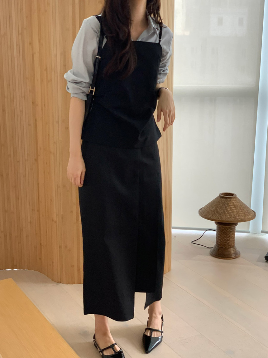 타티아 언발 투핀턱 백슬릿 H라인 롱 스커트 2color 상세 이미지 49