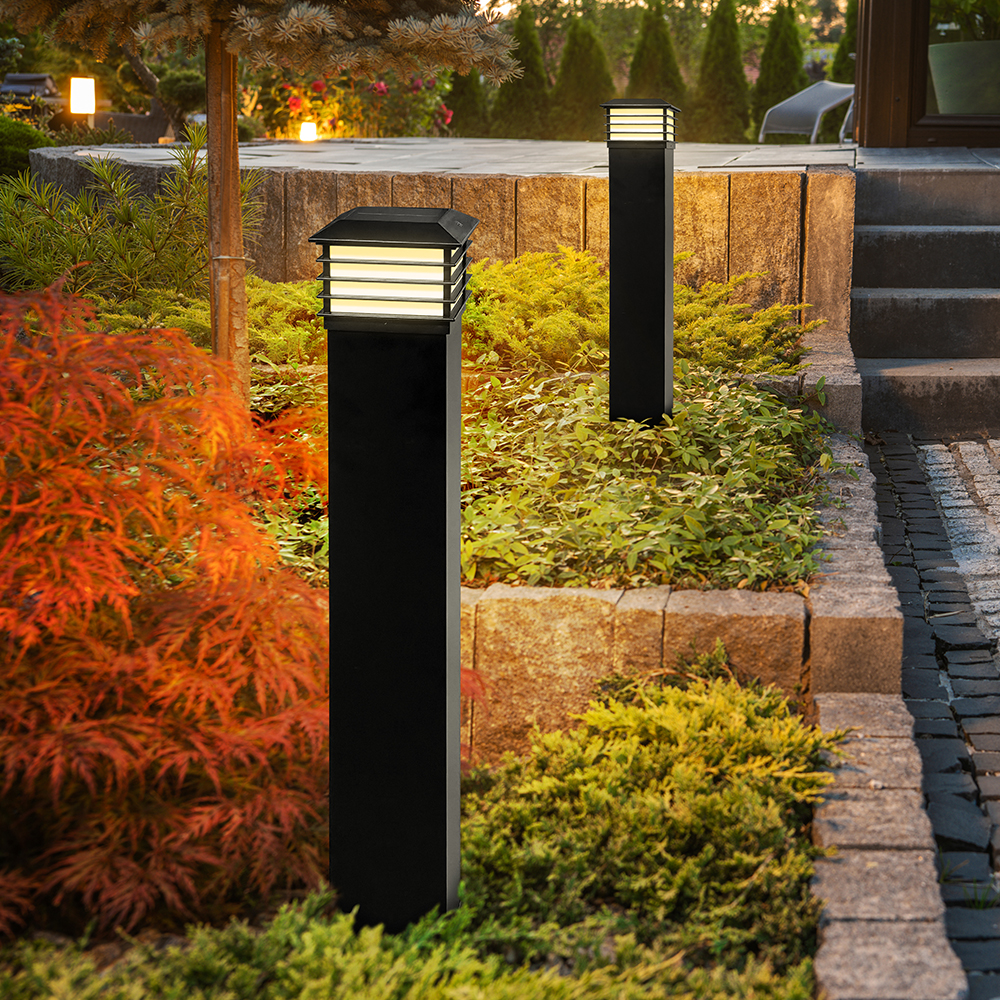 태양광 볼라드등 사각 문주등 태양열 조명 잔디등 LED 기둥 야외 공원 카페 60cm - 상세 이미지 3