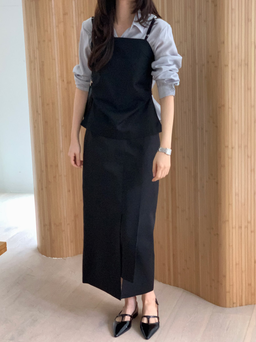 타티아 언발 투핀턱 백슬릿 H라인 롱 스커트 2color 상세 이미지 72