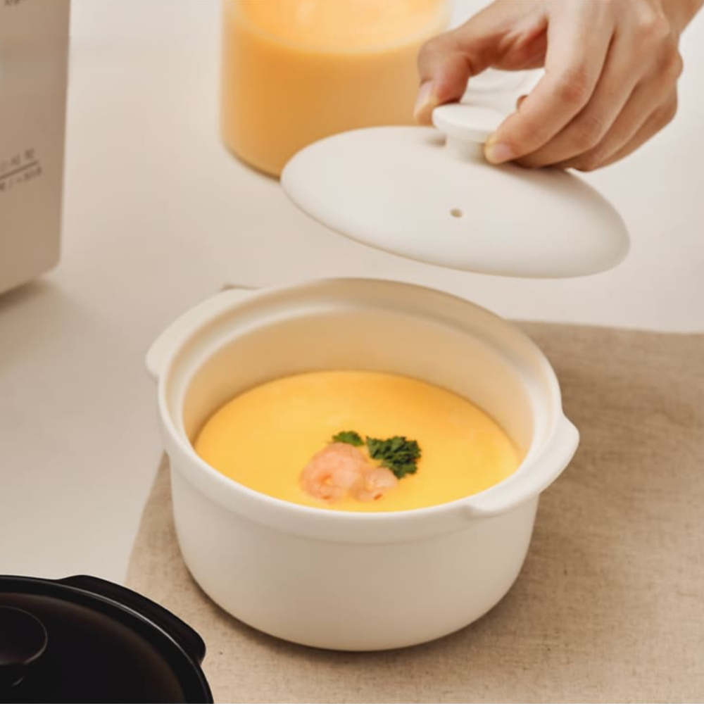 계란찜 전용 미니토프 세라믹 전자렌지 오븐 용기 찜기 냄비 - 상세 이미지 2