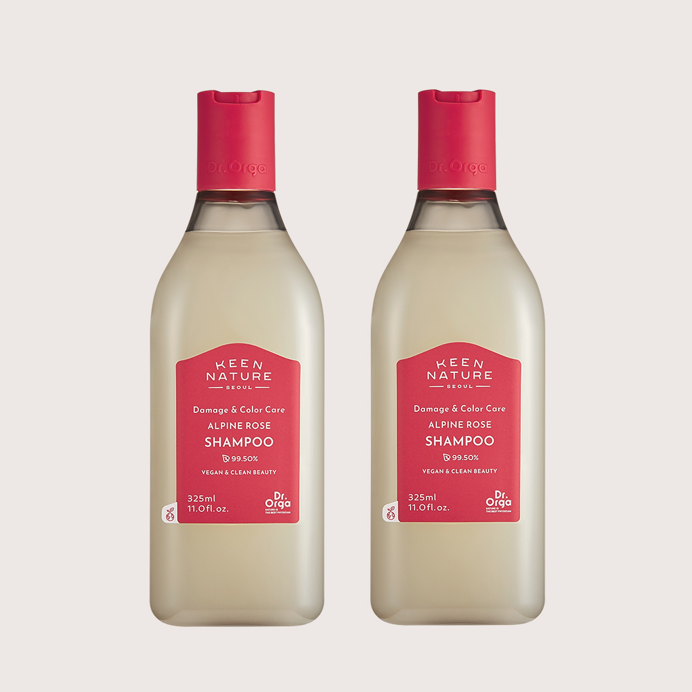 닥터올가 데미지&컬러케어 알파인 극손상 약산성 앰플 샴푸 로즈, 325ml+325ml, 2개 - 메인 이미지