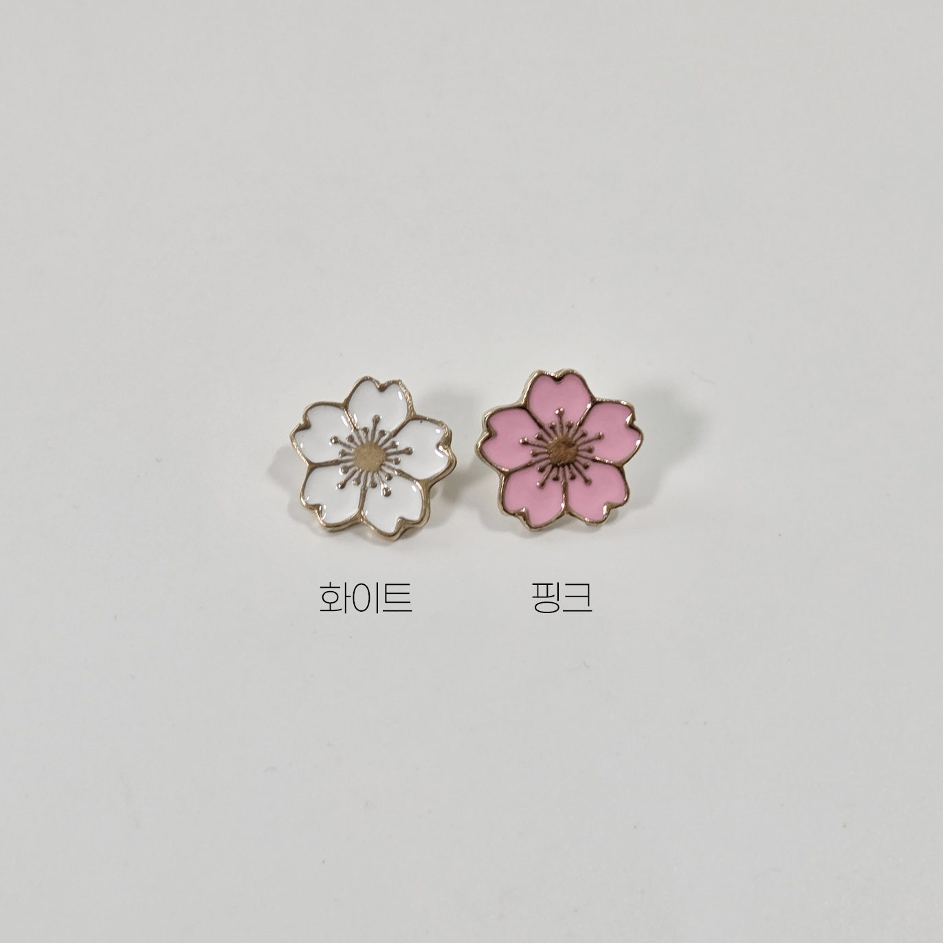 벚꽃뱃지 - 금속 플라워 꽃 봄 브로치 옷핀 - 상세 이미지 2