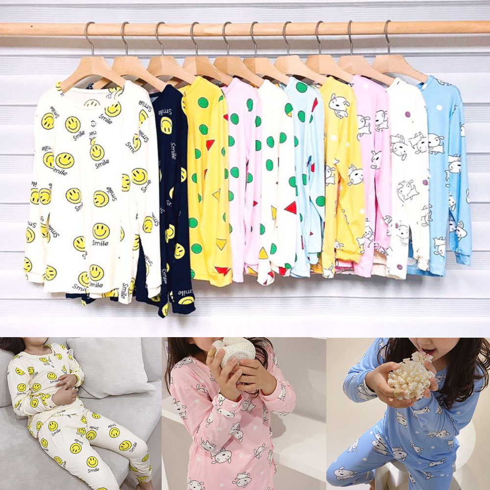 귀여운 스판 잠옷세트 깜찍한 캐릭터 아동 긴팔 파자마 - 상품 이미지