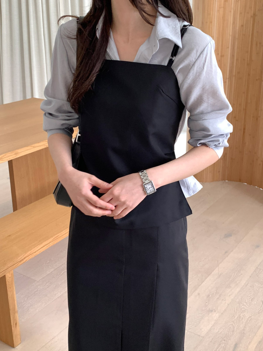 타티아 언발 투핀턱 백슬릿 H라인 롱 스커트 2color 상세 이미지 45