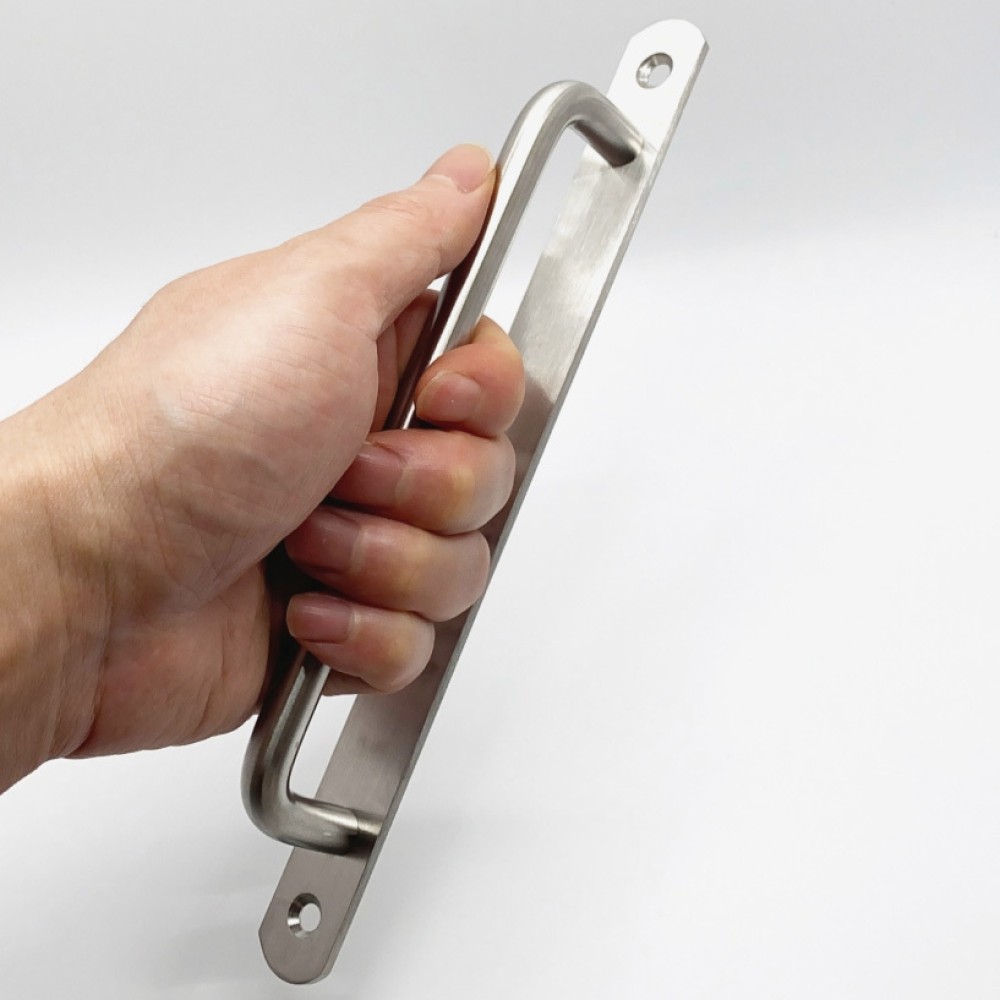 타공 문손잡이 실버 224mm 스텐 판손잡이 미닫이 방문 중문 싱크대 가구 손잡이