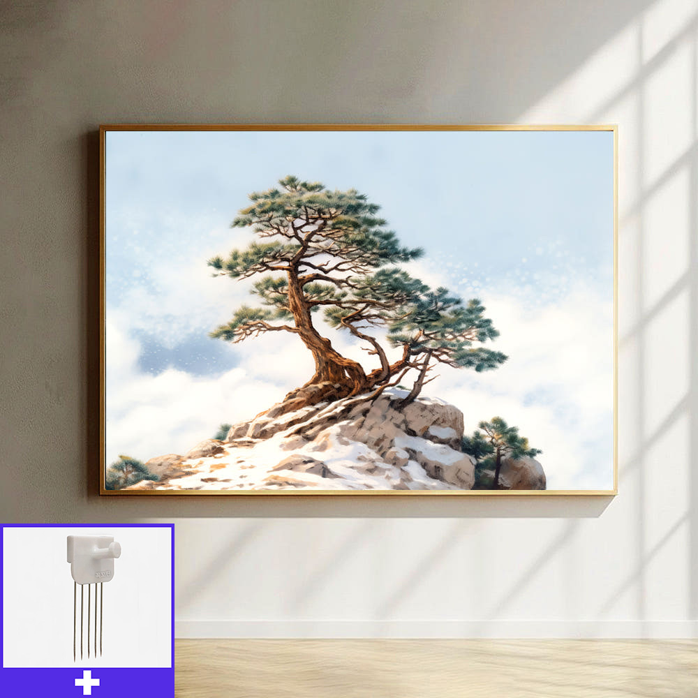 장수소나무 A3 42X29.7cm 무광골드 알루미늄액자 소나무그림 - 메인 이미지