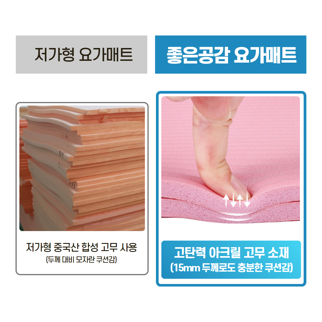 [두꺼운 매트] 요가매트 홈트 헬스장 운동매트 15mm - 상세 이미지 2