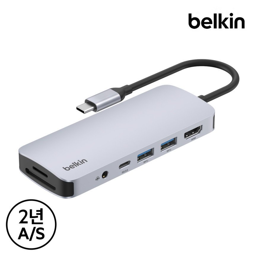 벨킨 7in1 USB-C타입 멀티 허브 AVC009bt 맥북 에어 프로 M5 갤럭시북6 아이패드 윈도우 노트북 호환 사진 2