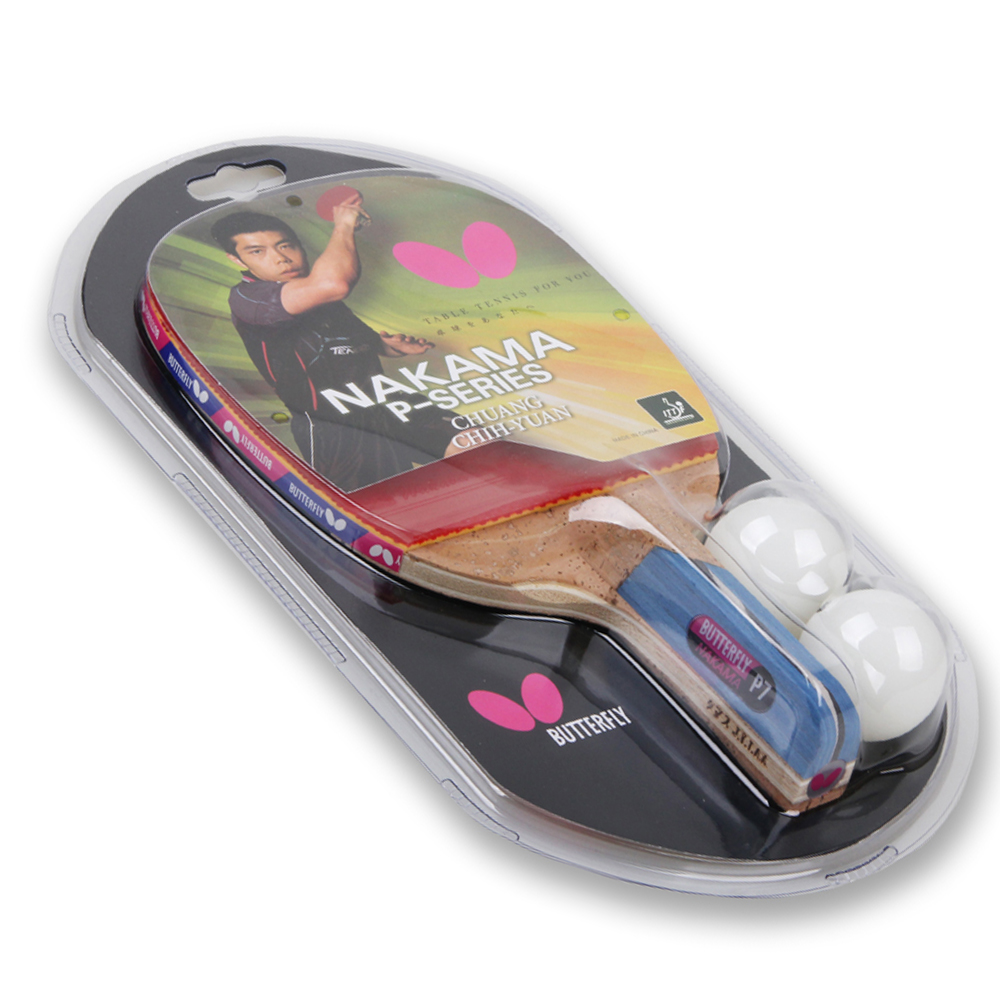 버터플라이 NAKAMA P-7 나카마 펜홀더 탁구라켓 와카바 러버 탁구채 1개+탁구공 2개 - 상세 이미지 3