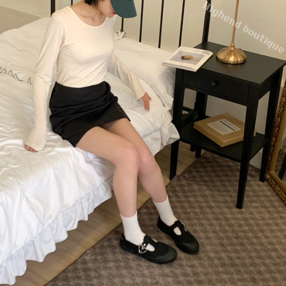 반스 메리제인 화이트 블랙 플랫슈즈 겨울 여성 단화 이미지 8