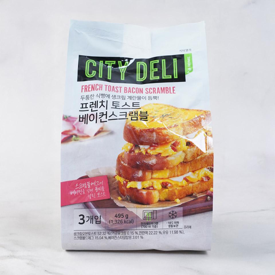 메가마트 시티델리 프렌치토스트 베이컨스크램블 3입 495g - 메인 이미지