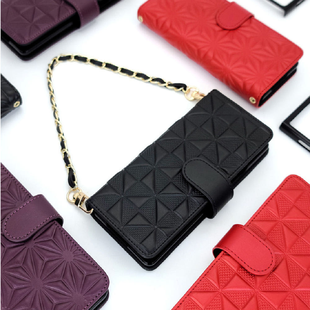 가죽 지갑 카드 수납 스트랩 케이스 블랙, 갤럭시Z 폴드5