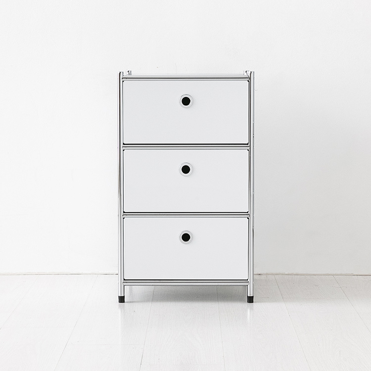 심플리 수납장 BC623 400mmx400mmx680mm, 3단, 퓨어화이트 9938.9198 - 메인 이미지