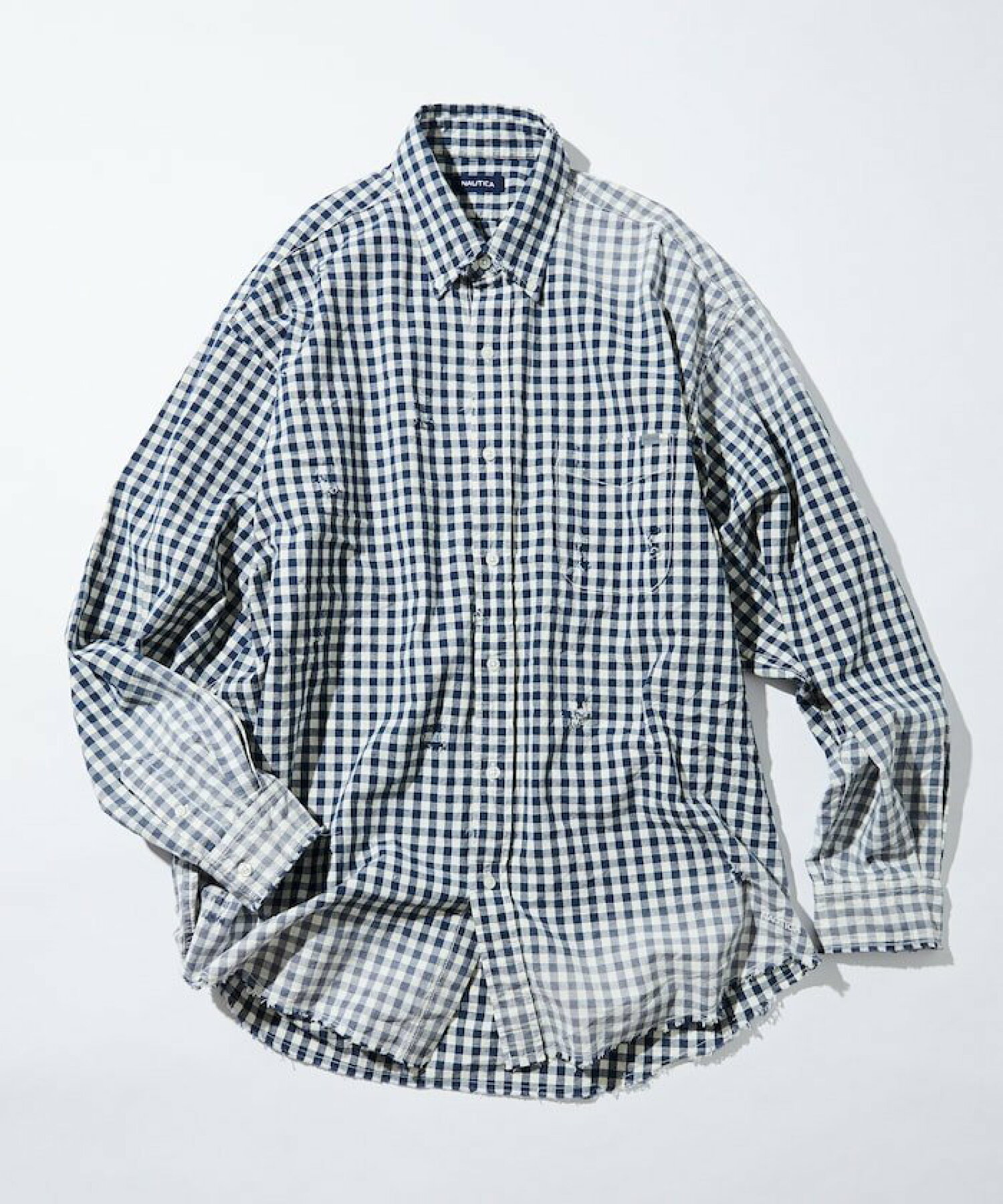 노티카 NAUTICA Faded Crushed 긴팔 체크 셔츠 25SS 3컬러 - 상세 이미지 4