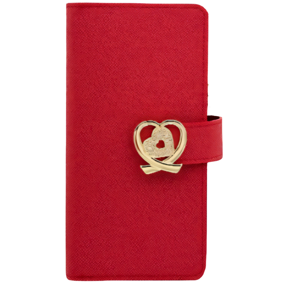 투하 지퍼형 다이어리 카드 지갑 케이스 레드, 아이폰7-8-SE2-SE3 공용