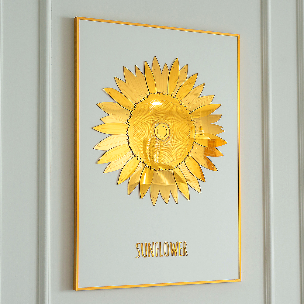 황금빛 해바라기 입체 액자 돈들어오는 거실 인테리어 풍수지리 그림 이사 개업 선물