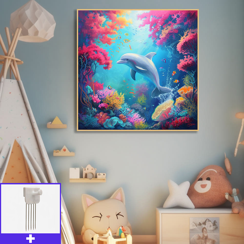 꿈속의 바다 80x80cm 무광골드 알루미늄액자 바다그림 풍경화 - 메인 이미지