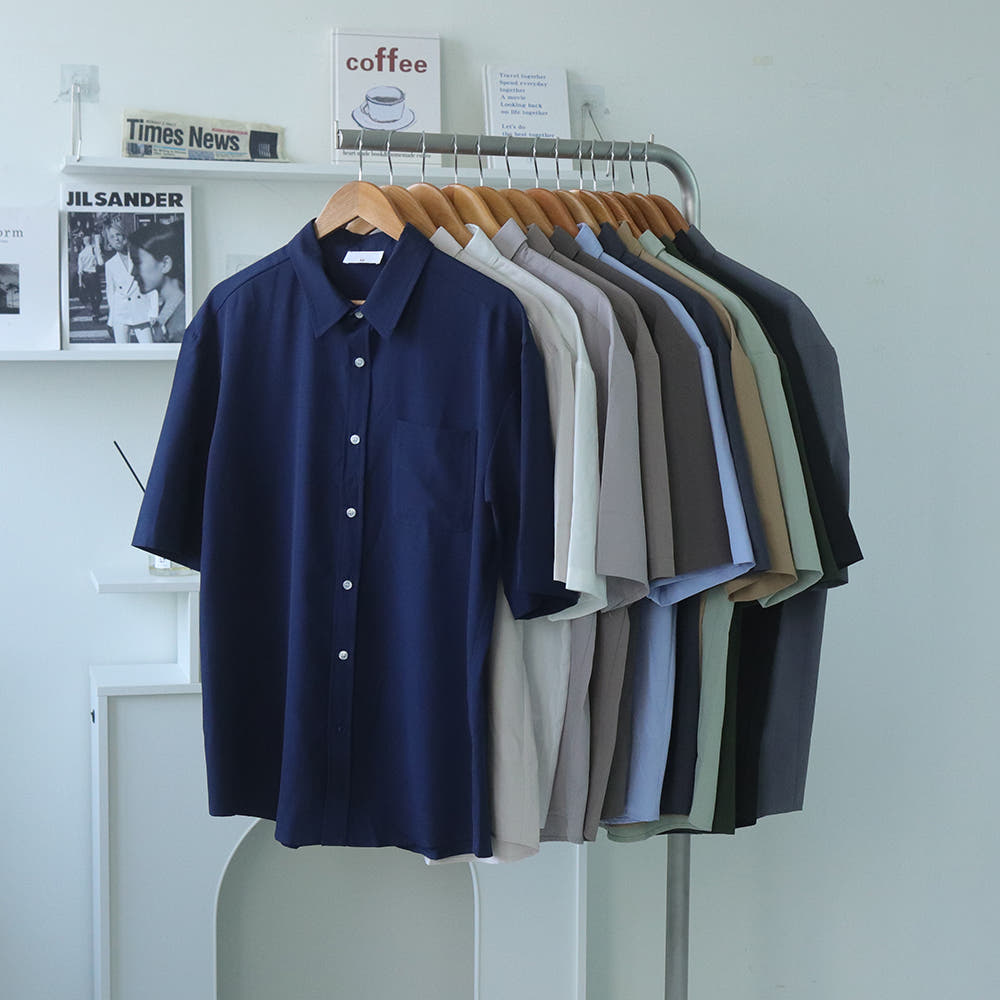 1+1 남자반팔셔츠 구김없는 오버핏 여름 남방 남자셔츠