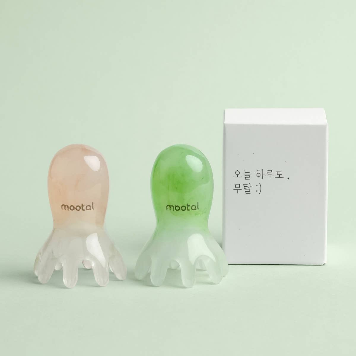무탈 무탈 문어 두피 괄사 마사지기 승모근 머리 빗 지압 마사지