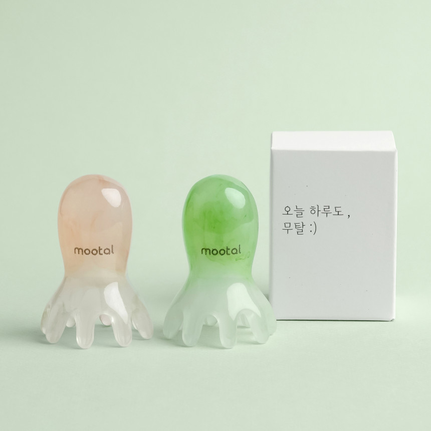 무탈 문어 두피 괄사 마사지기 승모근 머리 빗 지압 마사지 사진 1