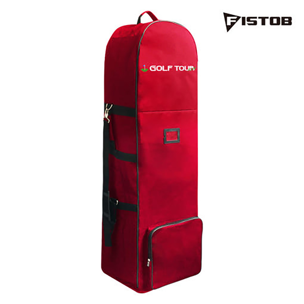 피스탑 골프투어 이동바퀴 골프가방 항공커버 레드 - 상품 이미지