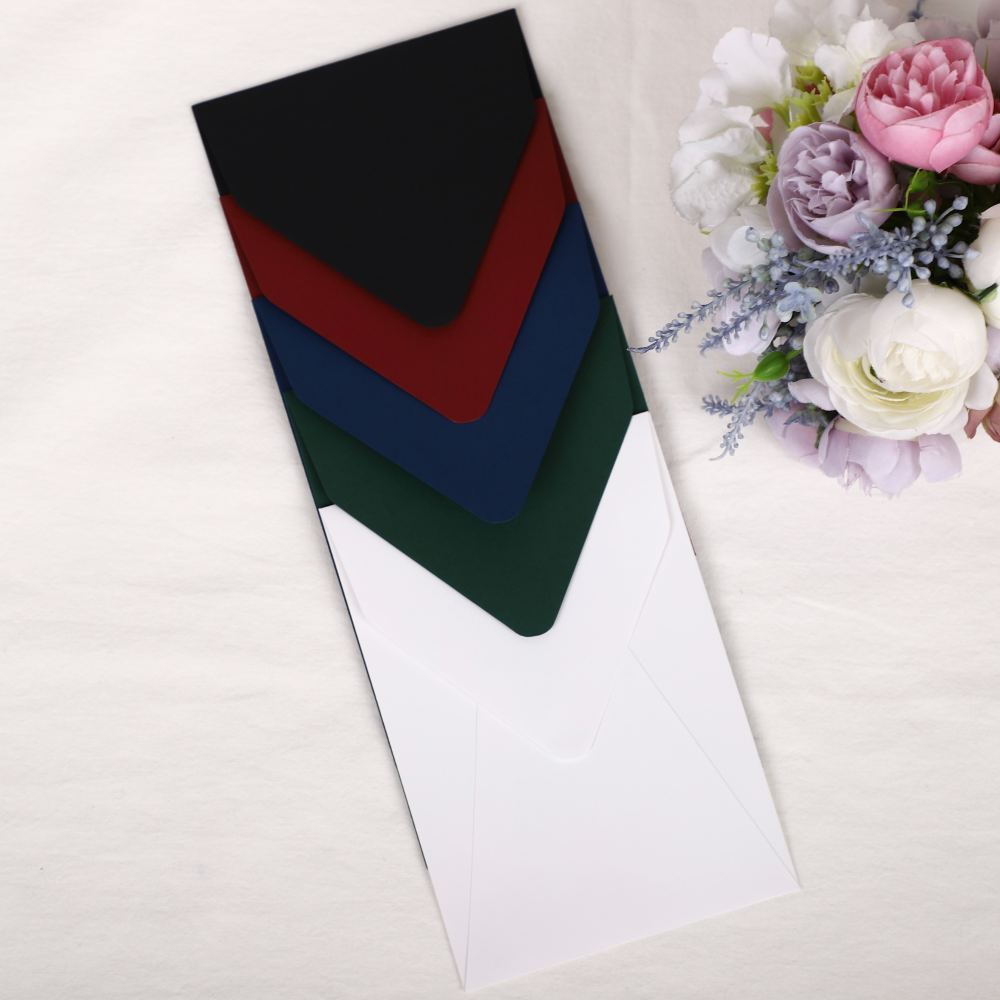 [자체 제작] 160x110mm 컬러 세로형 봉투 청첩장 웨딩 초대장 엽서 사각 50p 제품 이미지