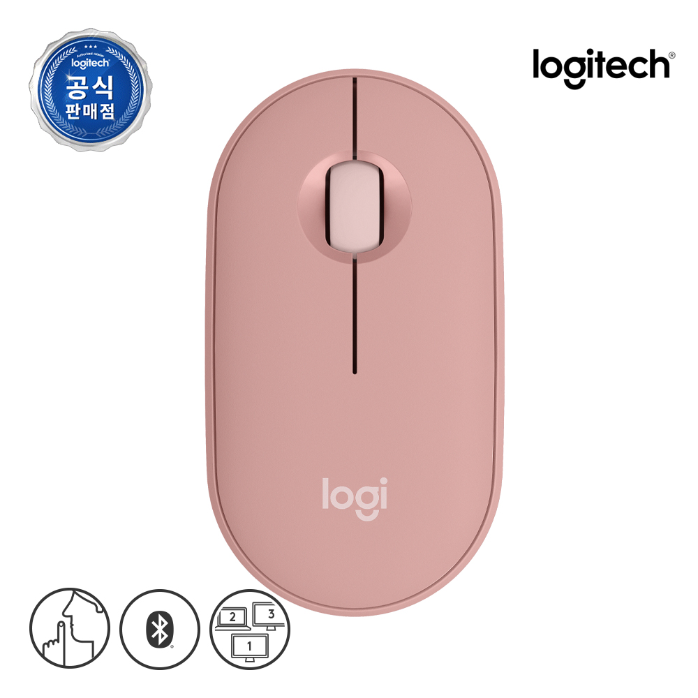 로지텍 코리아 Pebble2 M350S 페블 블루투스 무선 마우스 더스티 로즈 제품 이미지