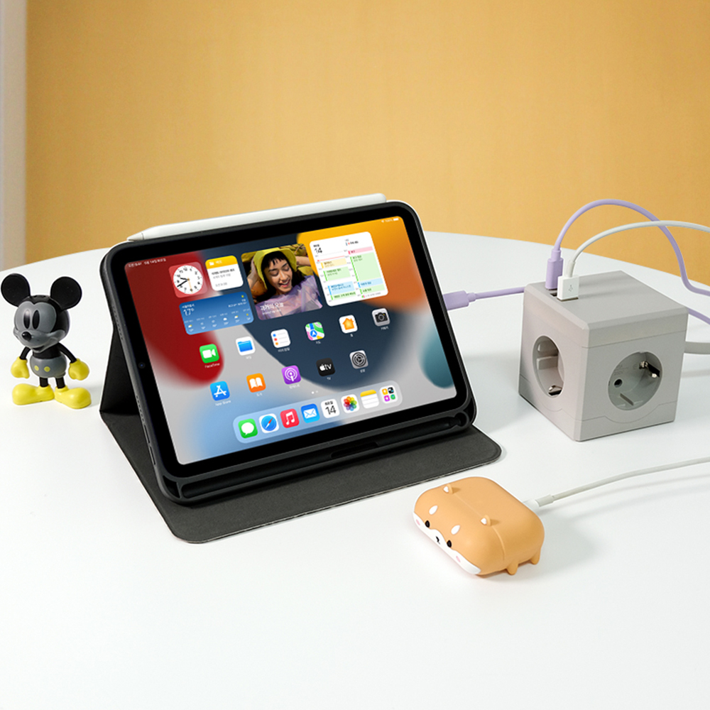 에코너 MT02 큐브 납작 고용량멀티탭 USB C타입충전기 멀티콘센트 1.8m, 그레이, 1개 - 상세 이미지 2