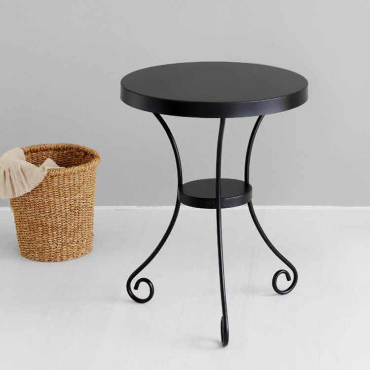 원형 티테이블 2인 거실 베란다 미니 철제 사이드 테이블