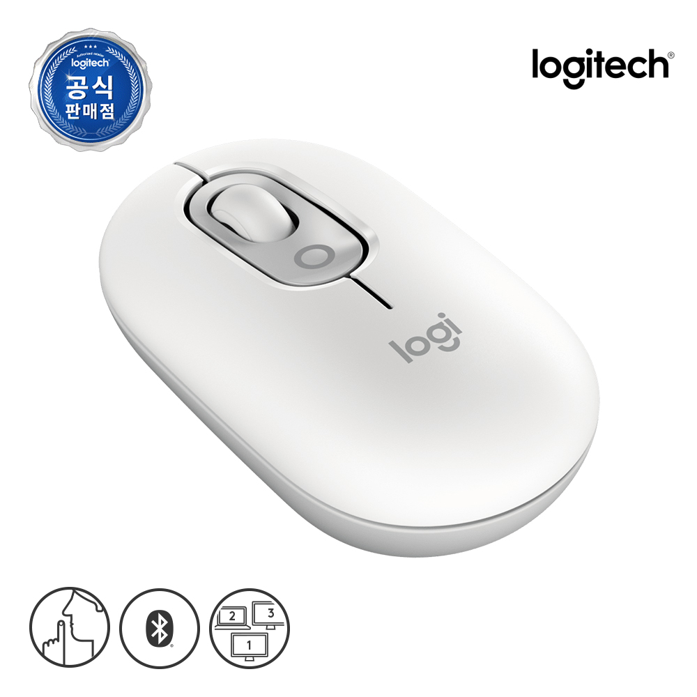 로지텍 코리아 POP MOUSE 팝 무선 블루투스 무소음 마우스 화이트 - 상세 이미지 2