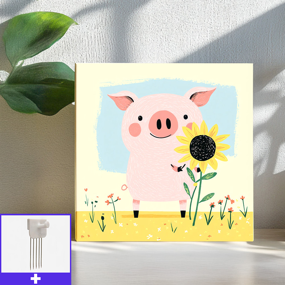 대박복돼지 45x45cm 캔버스액자 돼지그림 - 메인 이미지